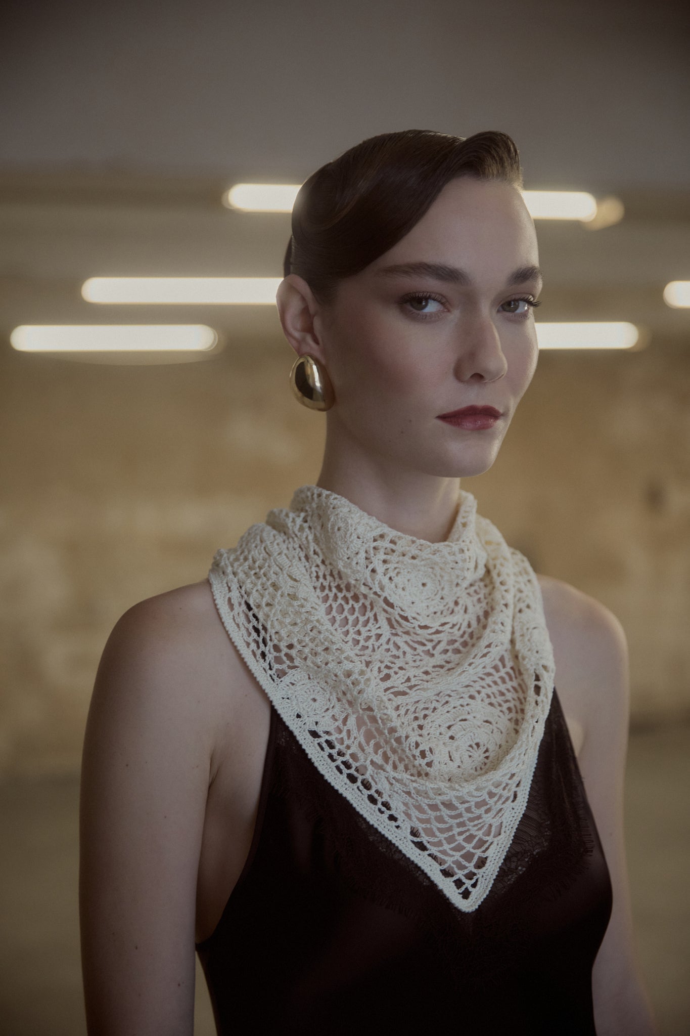 Crochet Scarf in Cream