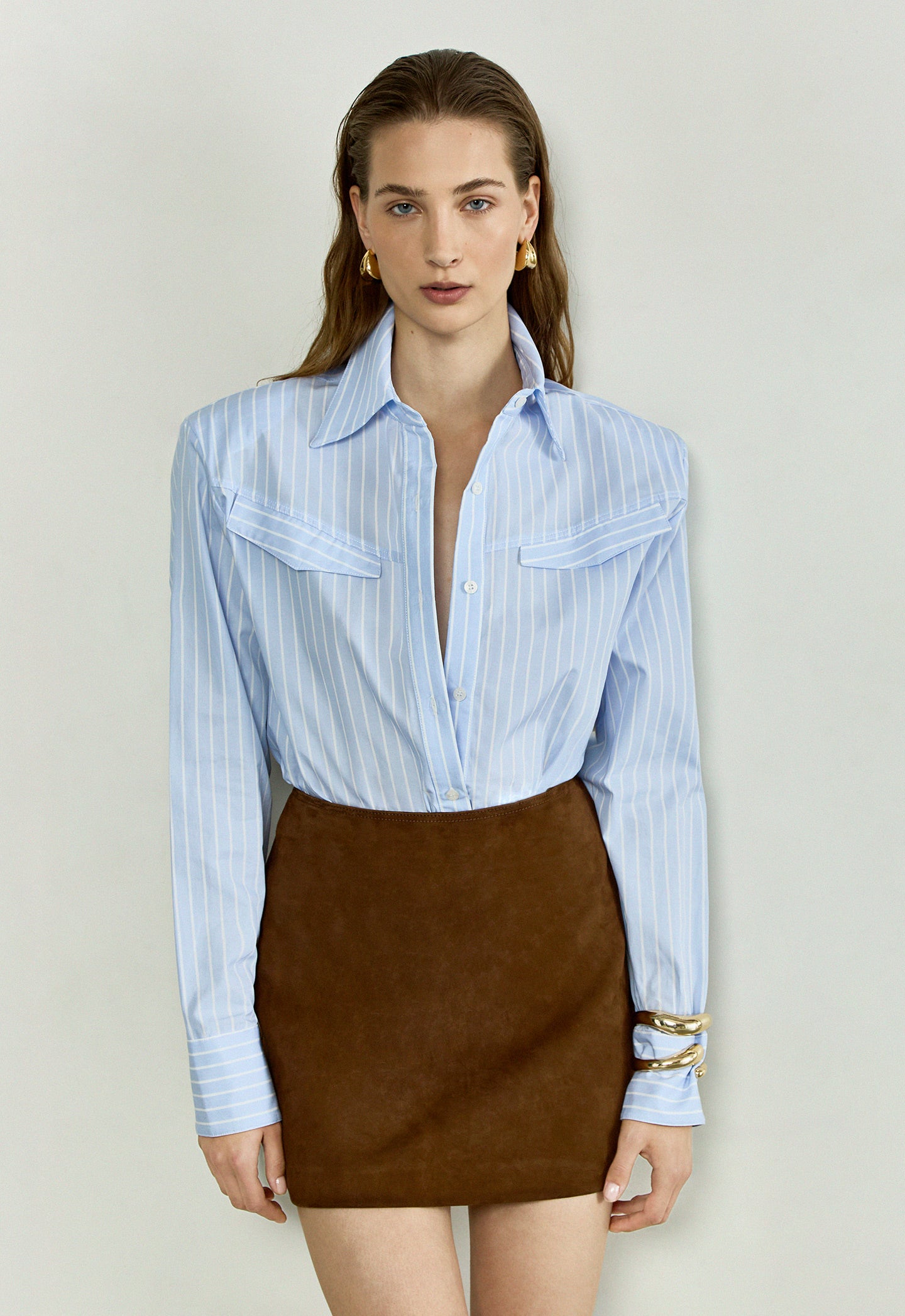 The Office Shirt in Baby Blue Stripes
