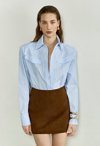 The Office Shirt in Baby Blue Stripes