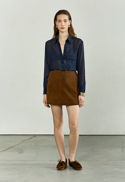 The Wilfred in Navy Blue Silk