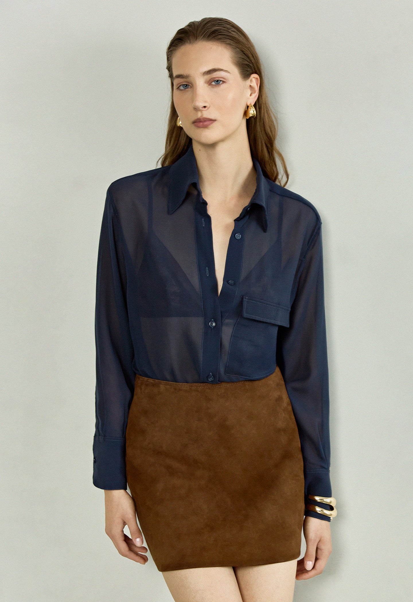 The Wilfred in Navy Blue Silk