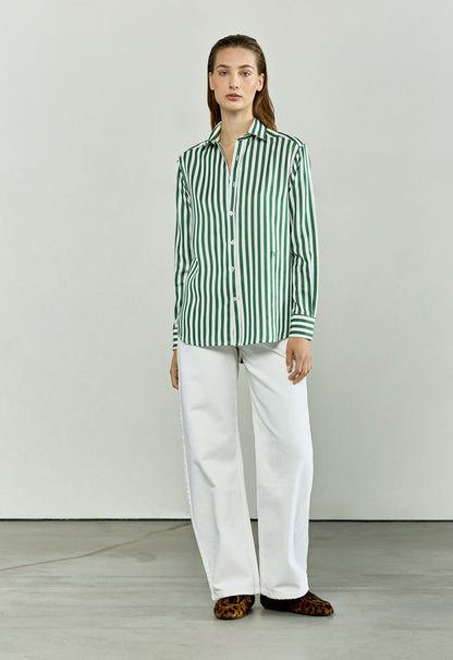 The Boyfriend in Emerald Green stripes