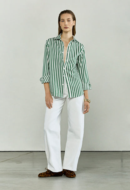 The Boyfriend in Emerald Green stripes