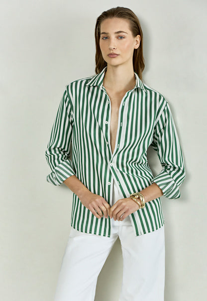 The Boyfriend in Emerald Green stripes