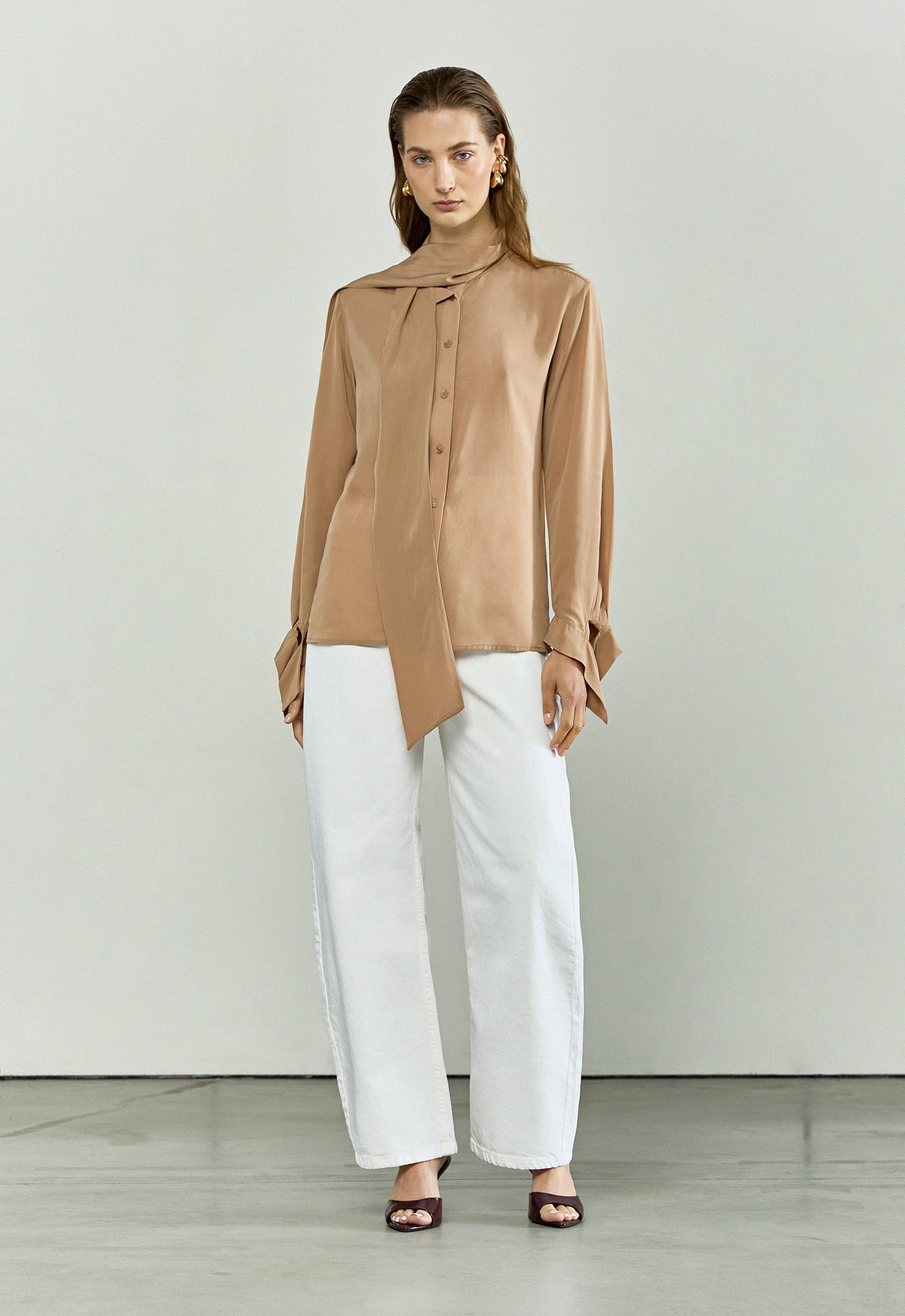 The Poet Blouse in Rose Camel