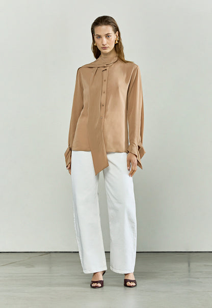 The Poet Blouse in Rose Camel