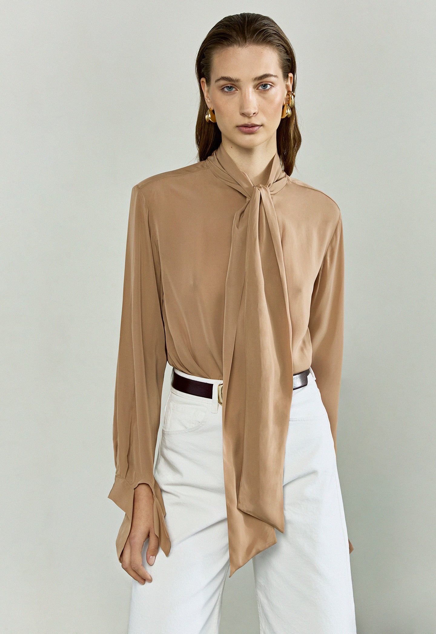 The Poet Blouse in Rose Camel