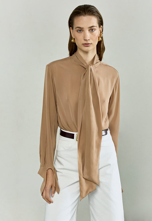 The Poet Blouse in Rose Camel