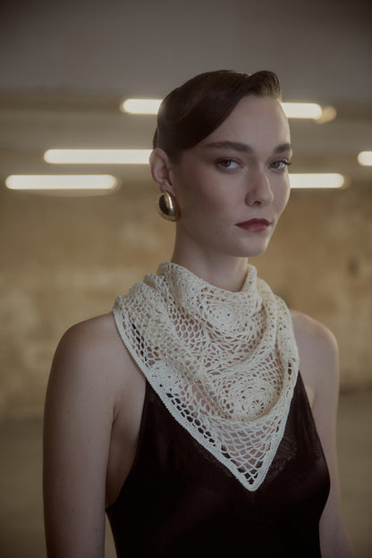 Crochet Scarf in Cream